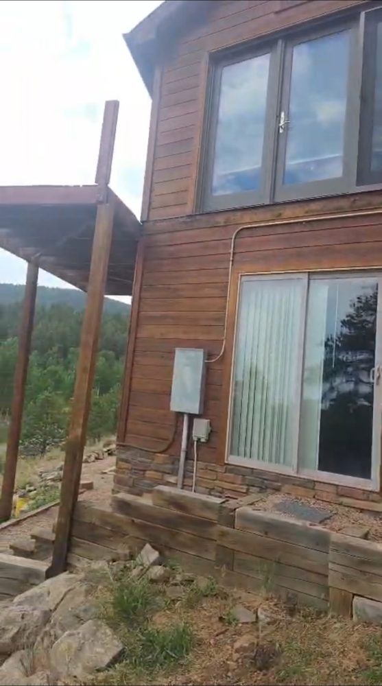 The North Pine Overlook cabin exterior during renovation